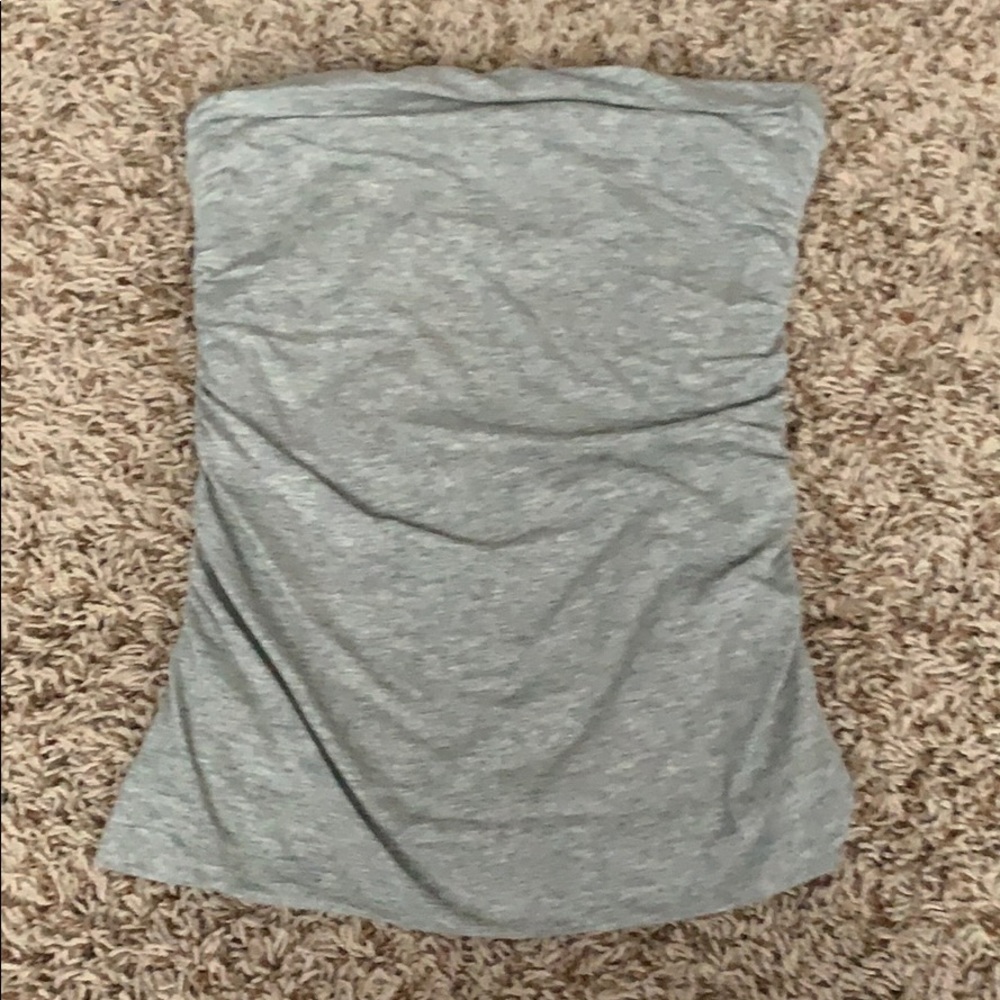 Gray Strapless Top